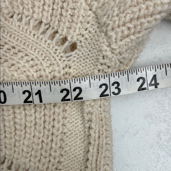 Evolution by Cyrus Cable Knit Cream Turtleneck Long Sleeve Sweater Sz M - Picture 8 of 11